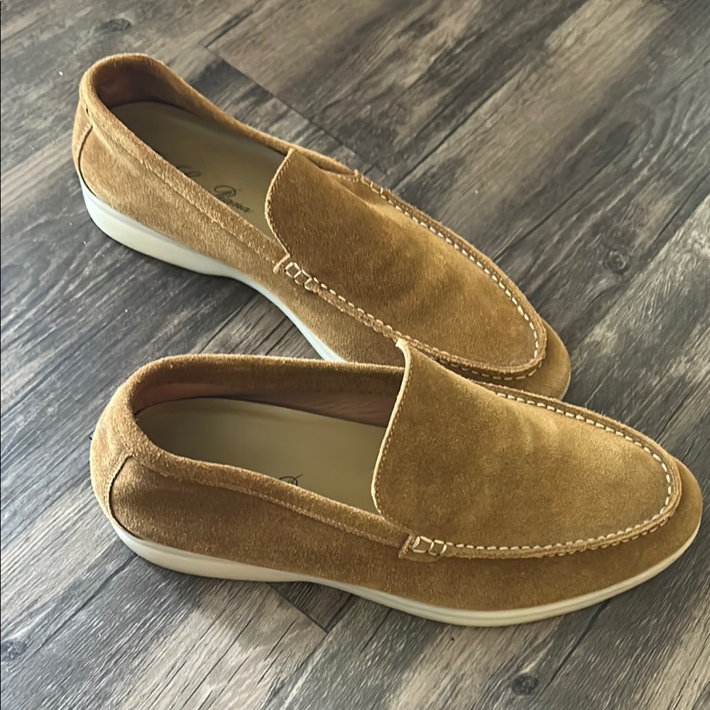 Loro Piana Tan Suede Loafers
